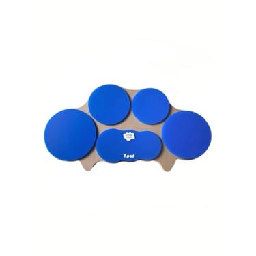 Imagem de Chop Cloud Bloco de treino de tambor tenor de marcha - Bloco compacto de prática de bateria multialvo para desenvolvimento de padrões e fraseados - Layout de tenor de marcha - 5 pads silenciosos com