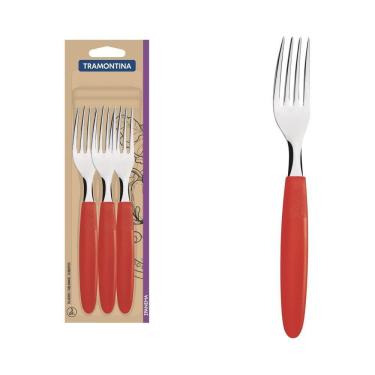 Imagem de Conjunto De Garfos De Mesa Ipanema Com Lâminas Em Aço Inox E Cabos De Polipropileno Verme