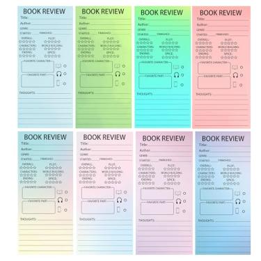 Imagem de Marcadores de livro coloridos, 120 peças, marcador de livro de volta às aulas, rastreador de página de leitura, marcadores de página de registro para estudantes, leitores, professores, avaliações e