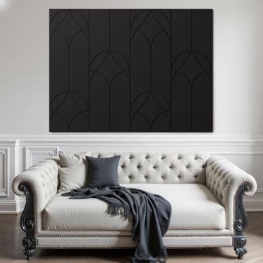 Imagem de Painéis de parede acústicos góticos pretos, descasque e cole azulejos autoadesivos absorventes de som para estúdio, paredes, quarto, pacote com 12, 30,5 x 30,5 x 1 cm, painéis decorativos de arte para