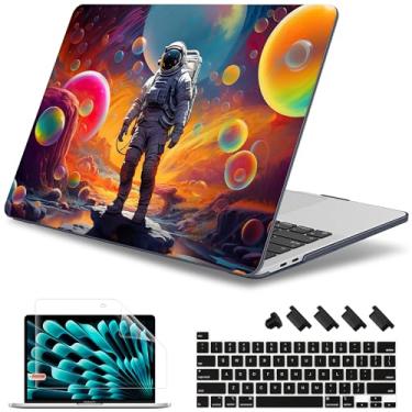 Imagem de May Chen Capa compatível com MacBook Pro de 16 polegadas, versão 2020, 2019, A2141, com Touch Bar e Touch ID, capa rígida de plástico com capa para teclado + protetor de tela, Astronauta S929