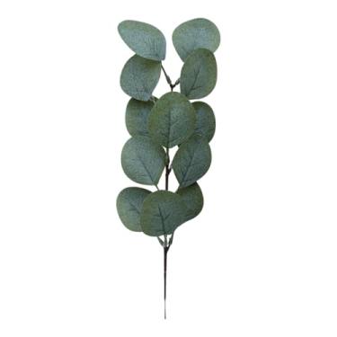 Imagem de ESSMOKO 6 Peças de arranjos florais de mesa de plantas artificiais, simulação de plantas verdes, decoração de caules e folhas de eucalipto, acessórios para ramos