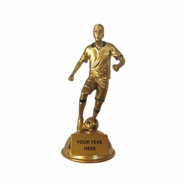 Imagem de DREAMOSA Troféu de futebol de prêmios World Soccer Trophy Ouro Resina Futebol Colecionável para Escritório Desktop (20 cm de altura)