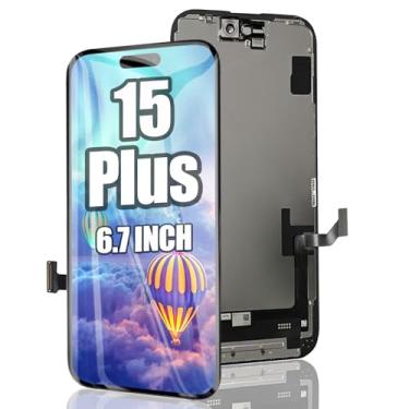 Imagem de EFAITHFIX Tela de substituição para iPhone 15 Plus de 6,7 polegadas LCD 3D Touch Display Full HD Montagem de moldura digitalizador compatível com o modelo A2847, A3093, A3094, A3096 com adesivo à