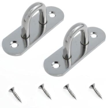 Imagem de Dsjnf Acessórios resistentes de aço inoxidável para teto e parede, suportes de montagem no teto, anéis de metal adequados para redes de ioga, aplicações de navio de balanço, 2 peças