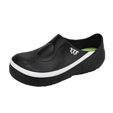 Imagem de Tamancos masculinos femininos de trabalho: sapatos unissex de chef de jardim - antiderrapante impermeável enfermeira cozinha restaurante food service sapatos - Zapatos de Cocina, Preto, 35/37 BR