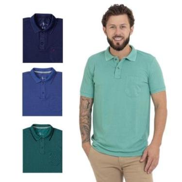Imagem de Kit 4 Camisa Polo Masculina Pique Premium com Bolso Casual-Masculino