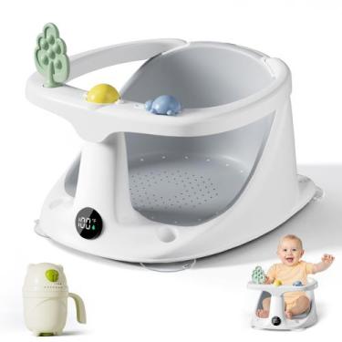 Imagem de Assento de banho de bebê DZMDIP para bebês de 6 meses ou mais cinza