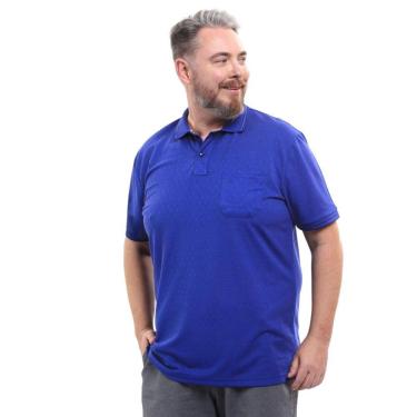 Imagem de Camisa Polo Masculina Plus Size Pique Algodão com Bolso
