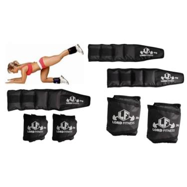 Imagem de Kit Funcional com 03 Pares de Caneleira Peso Tornozeleira 1kg, 2kg e 3kg = Total de 12kg
