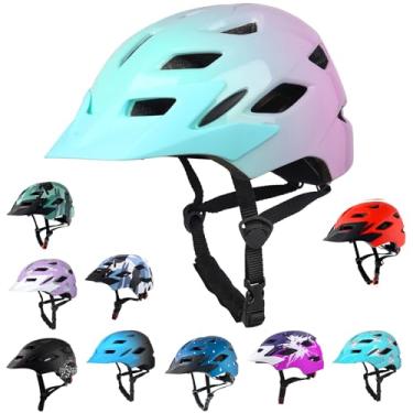 Imagem de Bavilk Capacete de bicicleta infantil, meninos, meninas, com luz de LED, viseira destacável para crianças, jovens, adolescentes, multiesportivos, para patinação, ciclismo, scooter, skate ajustável e