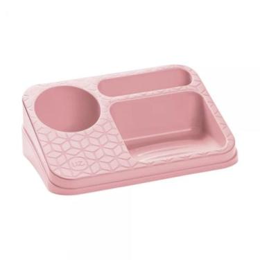 Imagem de Organizador de Plástico Multiuso Bancada Pia de Cozinha - Uz, Rosa