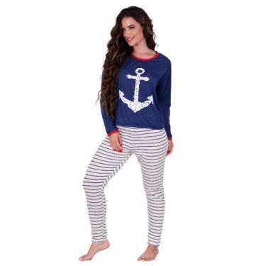 Imagem de Pijama Inverno Calça Manga Longa Unicórnio Âncora Girafa Vaquinha Flam