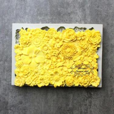 Imagem de Molde de silicone barrado de flores para decorar f489 - CM