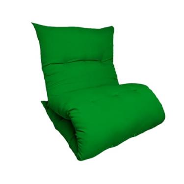 Imagem de Colchonete Futon Dobrável Almofada Poltrona Colchão Portátil Solteiro Pallet Espreguiçadeira(Verde Bandeira)