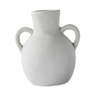 Imagem de Generic Vaso de cerâmica rústico, suporte para plantas, enfeites, vaso, de flores de fazenda para casa, prateleira, plantas de interior, entrada, Branco