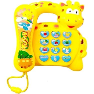 Imagem de Telefone Brinquedo Infantil Musical Bebê Educativo Girafinha - Selo INMETRO