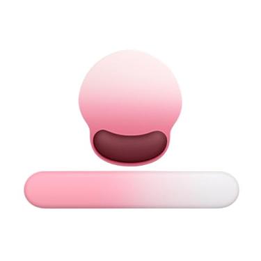 Imagem de KiBcsLic Suporte de pulso para pad, apoio para mousepad com base antiderrapante, apoio de pulso confortável para teclado, pad para jogos de, Rosa