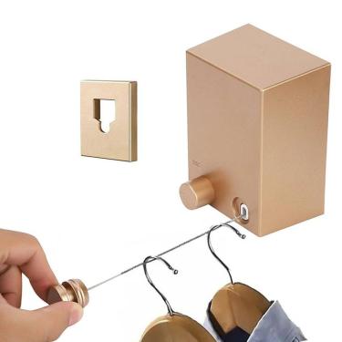 Imagem de Varal de Roupa Retratil Extensivel Blusa Casaco Toalha Casa Apartamento Lavanderia Parede Multiuso Resistente