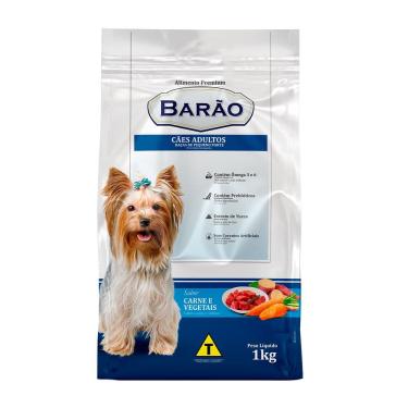 Imagem de Ração Barão Adulto Raças Pequenas Sabor Carne e Vegetais 1Kg