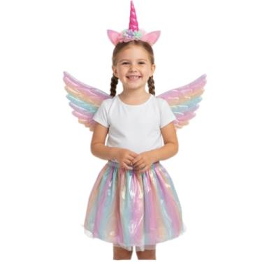 Imagem de Fantasia unicornio Rosa Claro metalizada infantil para criança