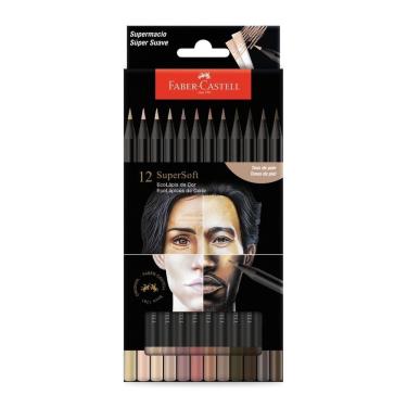 Imagem de Lapis De Cor Supersoft 12 Tons De Pele Faber Castell Novo Estojo