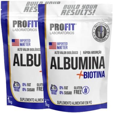Imagem de 2X ALBUMINA PROTEÍNA 1KG COM BIOTINA PROFIT-Unissex