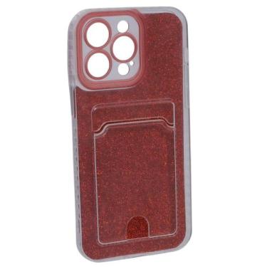 Imagem de Capa Capinha Porta Cartão Glitter Compat iPhone 14 Pro Max - Tesla Sto