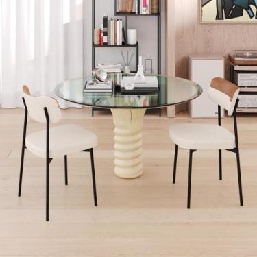 Imagem de Conjunto 30 Cadeiras de Jantar Mynna Tecido Mesclado Est.Preta - CX/2U