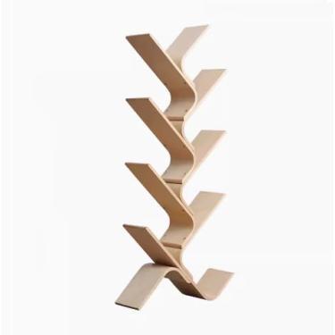 Imagem de PEYNIR Estante de livros confiável, criativa, em forma de árvore, estante curvada exclusiva para o chão, estante aberta para armazenamento de livros, estante Boho