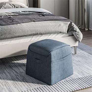 Imagem de FTOQWZXV Banqueta dobrável pequena para sala de estar banquinho de sofá para quarto banquinho individual para descanso de pernas, móveis