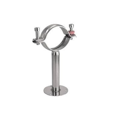 Imagem de Braçadeira de suporte de tubo de 12-108 mm 3/10.2 cm-10.2 cm Grampo de suporte de 38 mm com placa de base inoxidável 304 para fabricação de cerveja L = 100 mm (ajuste OD 48-51 mm)