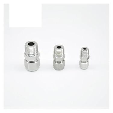 Imagem de 1/8 tubo x 1/4 NPT rosca macho conector de aço inoxidável virola tubo reto (MC-1212N)