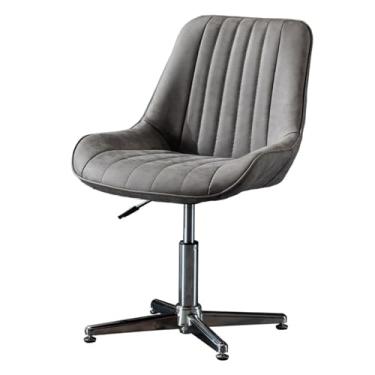 Imagem de Cadeira de escritório, cadeira de escritório sem braços e sem rodas, cadeira de escritório para casa com acolchoado grosso, cadeira de computador de trabalho larga para espaços pequenos, cadeira