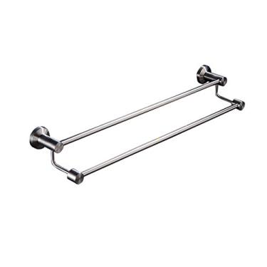 Imagem de DSeenLeap Toalheiro duplo em aço inoxidável 304 com acabamento cromado escovado para montagem na parede para casa de banho ou cozinha (70 cm)