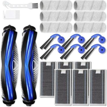Imagem de XVXUOU Kit de acessórios de substituição compatível com Ecovacs Deebot X11 OmniCyclone/X11 Pro Robot Aspirador de pó peças 2 escova principal 6 rolo esfregão pano 6 filtro HEPA 6 escovas laterais