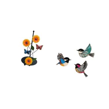 Imagem de Fenteer Suporte de Papel Toalha para Pássaros, Dispensador Antiderrapante, Vertical, Porta-lenços de Madeira, Pássaros Voadores, Arte de Parede, Placa de Made