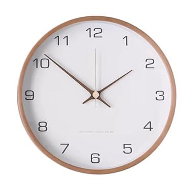 Imagem de WYUYIWH Relógio de parede de madeira maciça de 25,4 cm, relógio de decoração simples, relógio de quartzo silencioso, relógio de parede, adequado para escritórios, salas de estar e salas de estudo