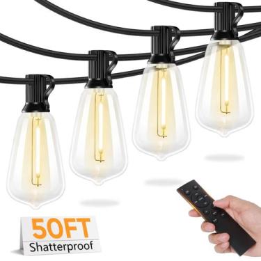 Imagem de Luces de Cadena Brightever 15 Bombillas 15m con Control Remoto y Regul