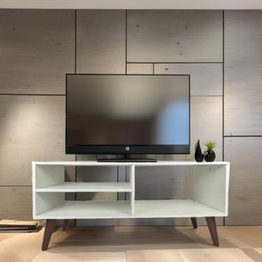 Imagem de Rack Retro Sala Som TV Branco Pé Palito