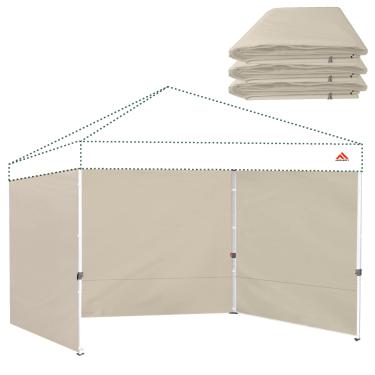 Imagem de JANCANOPY Paredes laterais de tenda de dossel para cobertura pop-up de 25 x 25 cm, 99% de proteção UV, à prova d'água, apenas 3 paredes laterais, (bege)
