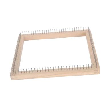Imagem de KiBcsLic Tábua de tricô de madeira, ferramentas multifuncionais para bordado, suprimentos para faça você mesmo, tear de tricô para xales de crochê para, 30cm X 30cm X 3.5cm