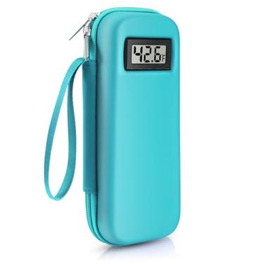 Imagem de Zimblin Estojo de viagem refrigerador de insulina com visor de temperatura, turquesa, nylon e plástico, bolsas de gelo aprovadas pela TSA, tela LCD, design de capa dura, (verde)