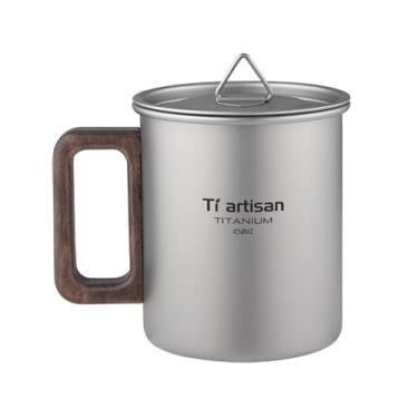 Imagem de Ti artisan Caneca de acampamento de titânio copo portátil ultraleve caneca de café copo de água jateamento portátil anti-queimadura copo de café 300 ml/450 ml (400 ml)