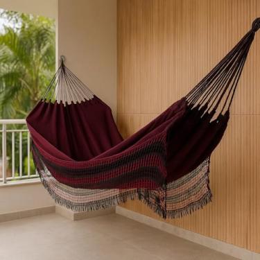 Imagem de Rede de Dormir Descanso 4M Indiana Casal Gigante Reforçaca (JEANS MAIS SIMPLES VINHO)