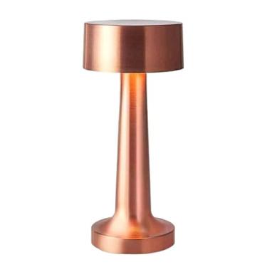 Imagem de Luminaria De Mesa LED Retro Bar Café 3 Cores Sensor De Toque Da Barra De Luz Noturna Recarregável Para Jantar Luminaria De Mesa Abajur Sem Fio Ideal Bar Jantar (Ouro Rosa)