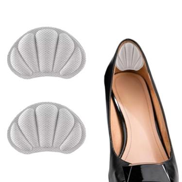 Imagem de Almofadas de calcanhar adesivas para ajuste de tamanho de sapato e prevenção de bolhas, almofada confortável de salto de esponja para homens e mulheres, Cinza, F