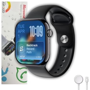 Imagem de W11 PRO Amoled MICROWEAR Smartwatch Serie 11 Lançamento25/26 Whatsapp Relogio Masculino e feminino Digital 46mm NFC Chatgpt Gps Decibeis Ip68 +Brindes (Preto)