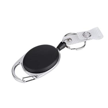 Imagem de ZJchao Clipe Retrátil do Suporte do crachá, Chaveiro Retrátil da Corda de Náilon Chaveiro Carretel crachá Mosquetão Clipe de Cinto Id Carretel Titular