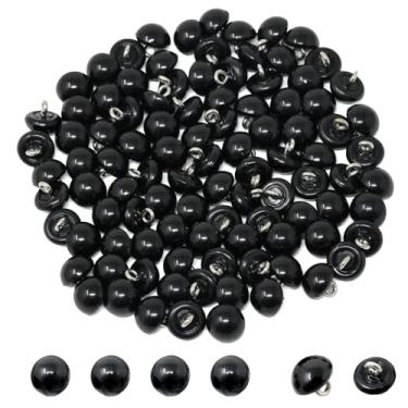 Imagem de 100 peças elegantes botões pretos de pérolas falsas moda botões redondos de resina DIY acessórios de roupas para vestido de casamento, saias, luvas, camisas, chapéus, cachecóis, artesanato, decoração